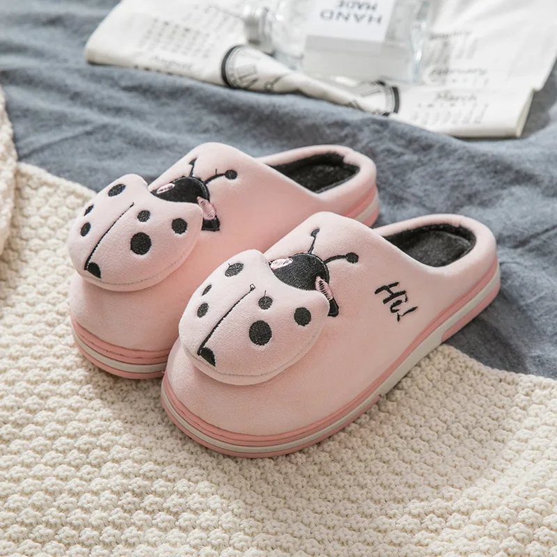 WFL Women Shoes Cute Plush with Lovely Cartoon Home Warm Winter Slippers Soft Cotton Thick Anti-slip Bottom House | Обувь