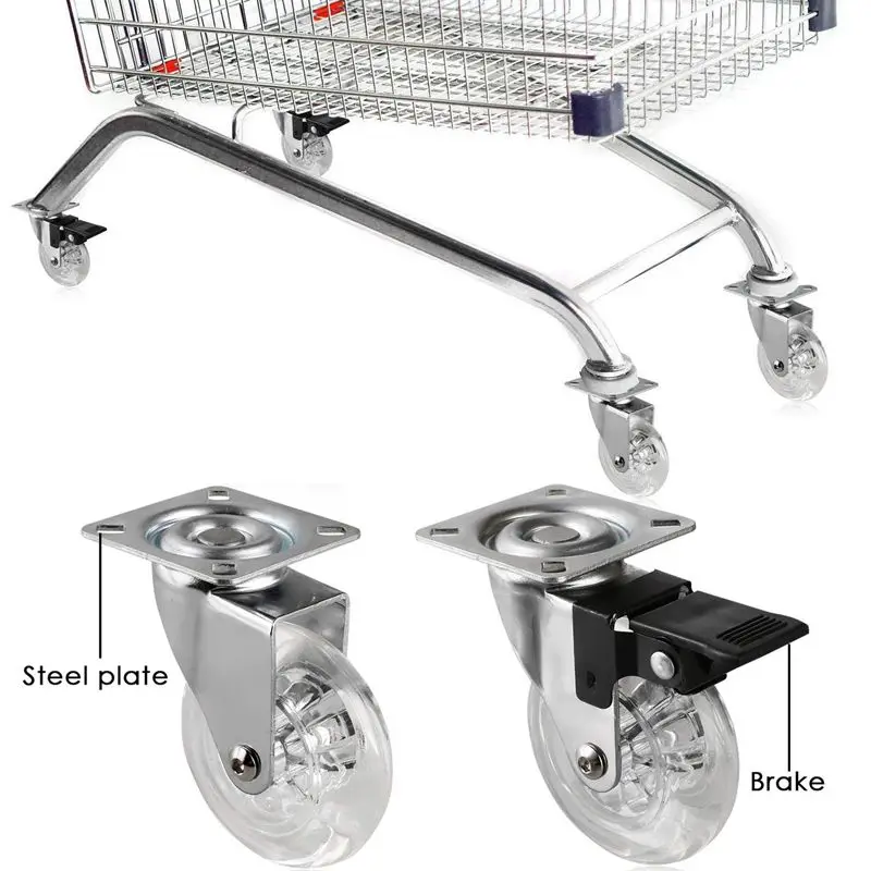 Колесная тележка 4 колеса 75 мм с тормозами грузоподъемность 100 кг на колесо |