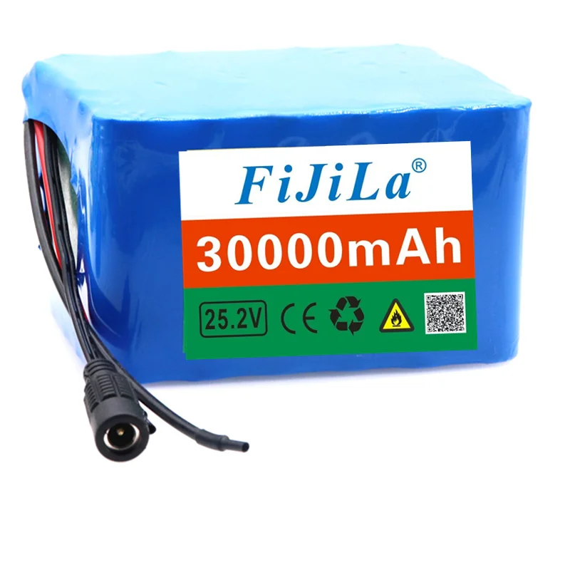 

6S6P 24V 30Ah 25.2V lithium battery pack batteries for electric motor bicycle ebike scooter wheelchair cropper with BMS+ charger