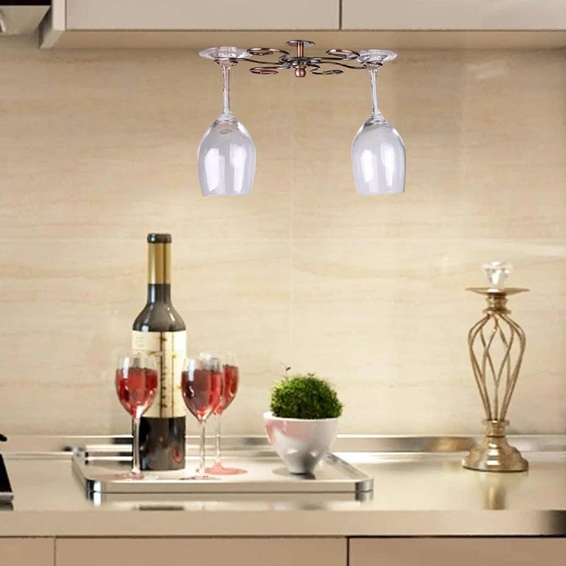 

Rotatable Wine Gl Hanger Under Cabinet Spinning Stemware Hanging Racks Wine Gl Organizer Holder