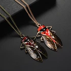 Женские насекомое Цикада кулон ожерелье в стиле ретро; В винтажном стиле; Цветной глазури ожерелье для женщин на Рождество, в готическом стиле, подарок, оптовая продажа