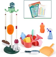 kids cleaning set toys pretend play house cleaning kit child size little housekeeping supplies gift for 3 4 5 year old boy girl