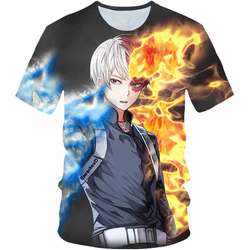 

3d Kids Cartoon T-shirt Fun Suitable for Boys and Girls from Boku No Hero Academy Summer 2021 Tops