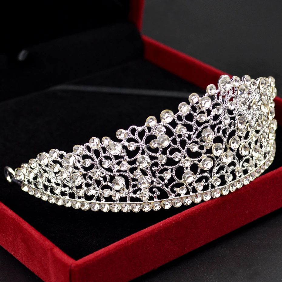 Silver Crystal Bride Tiara For Weeding Rhinestone Crown Bridal Tiaras Head Jewelry Diadem Headbands Wedding Headdress | Украшения и