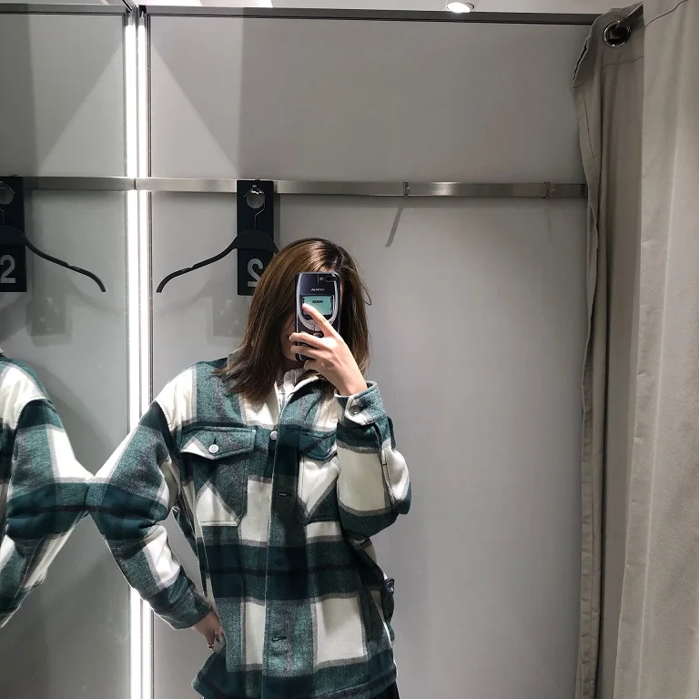 Большие размеры Женские топы и блузки Винтажный Зеленый Топ с длинным рукавом