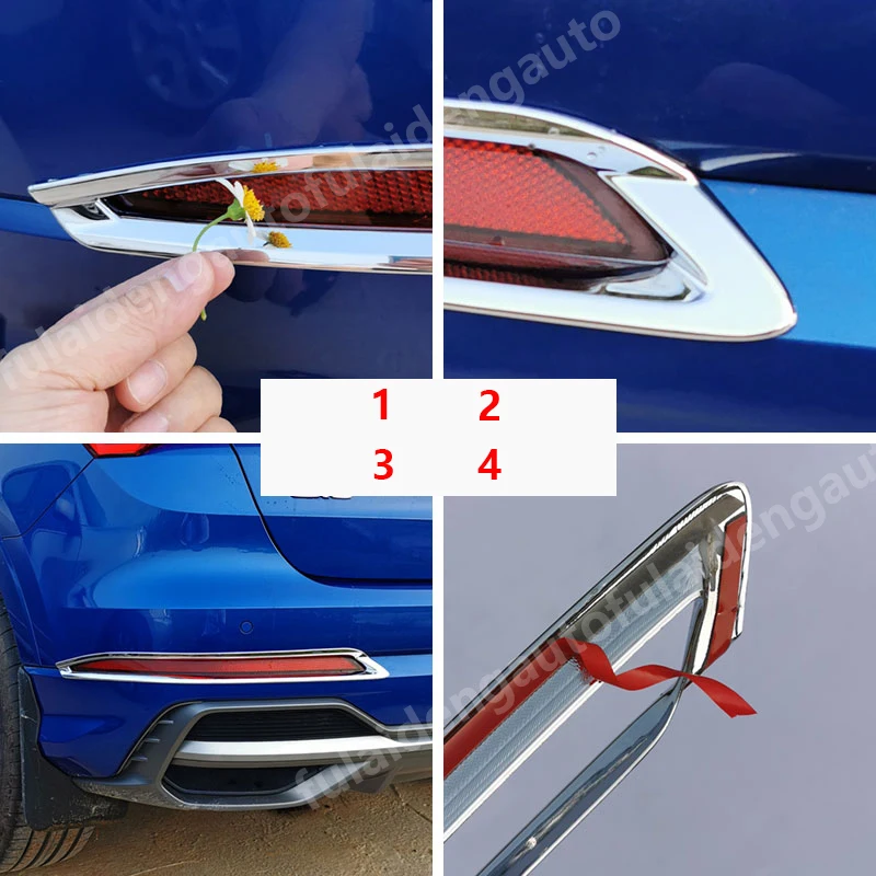 Для Audi Q3(F3) углеродное волокно ABS хром задняя противотуманная осветительная лампа крышка отделка 2 шт