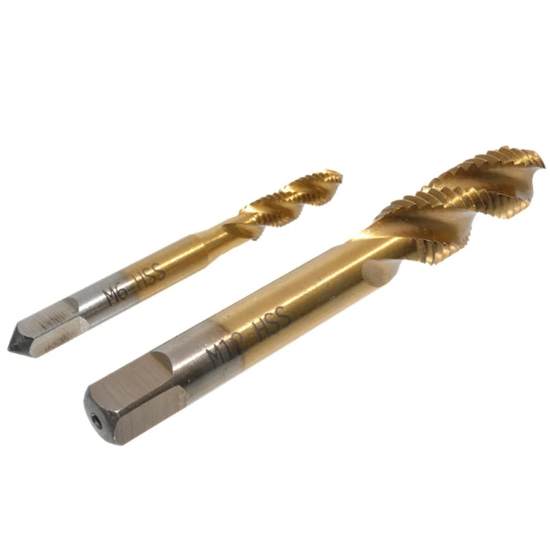 

9pcs M2-M12 Titanium Coated High Speed Steel HSS Screw Thread Metric Spiral Taps 28GF