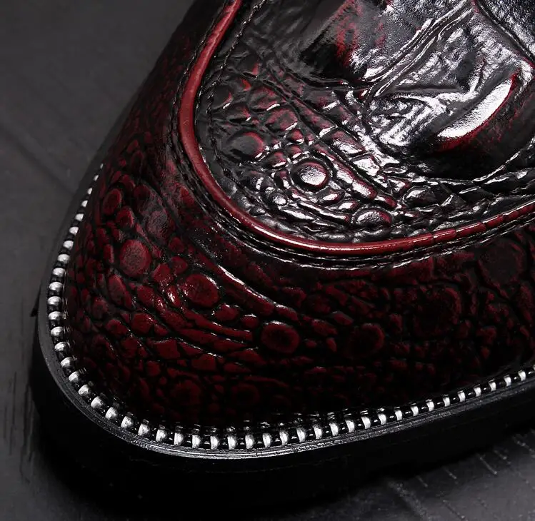 Мужские классические винтажные туфли в британском стиле Крокодиловая Кожа