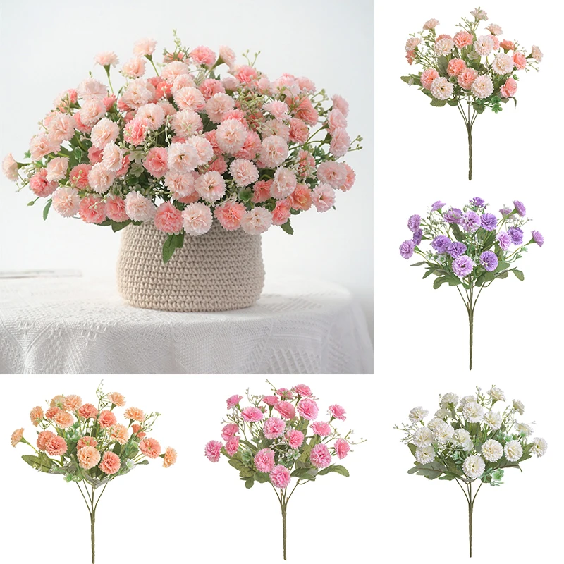 

Artificial Flowers Fake Flowers 20 Heads Holding Flowers Small Lilac Carnation Bouquet Wedding Small Flower Korean Style Decor