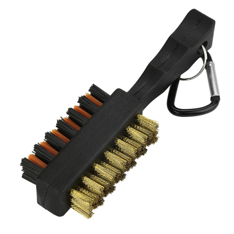 094C Dual Sided Golf Brush Club Groove Cleaner Carabiner Keyring Golf Accessories