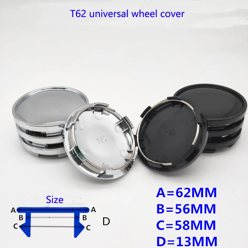 

62MM Modified hub center cover universal wheel cover T62 wheel cover car tire cover car wheel center caps car styling 4pcs