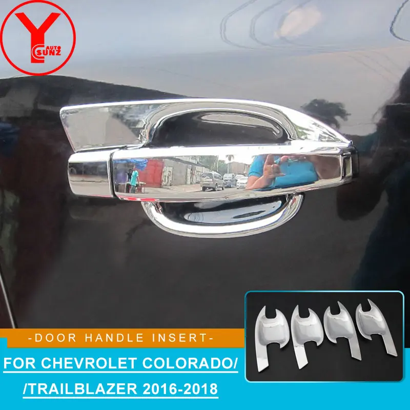 

chrome side door handle insert For chevrolet trailblazer colorado holden 2016 2017 2018 car styling handle accessories YCSUNZ
