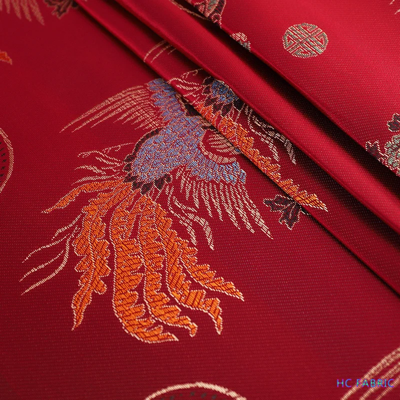 

90cm Brocade jacquard fabric high quality damask clothing material for sewing DIY patchwork cheongsam desinger stain fabrics