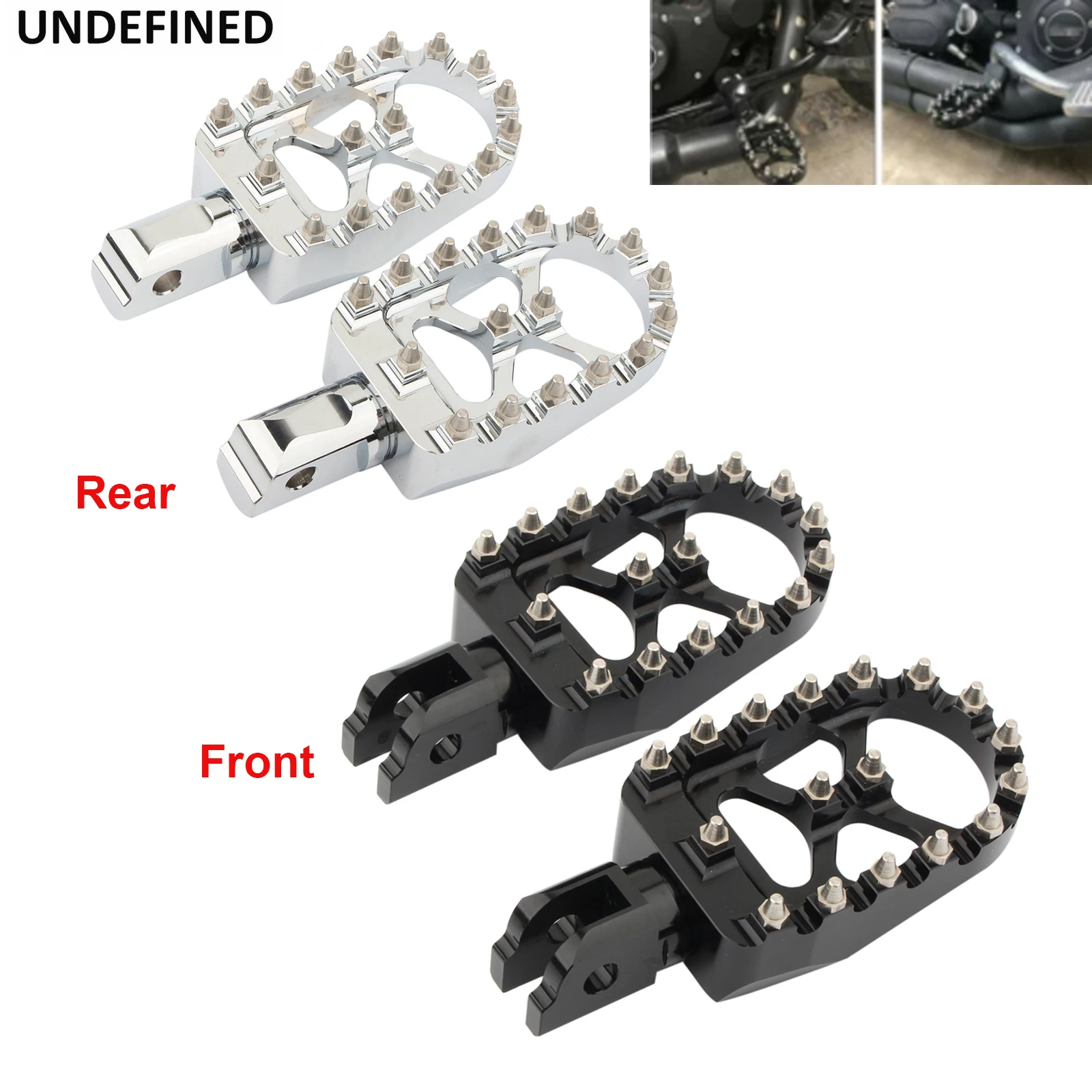 

Motorcycle MX Foot Pegs Softail Offroad Front Wide Fat Footrest Pedal for Harley 2018-20 Heritage Fatboy Breakout Slim FLSL107