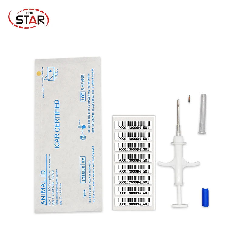 50pcsl шприц для животных 1 4*8/1 25*7/2*12 мм ПЭТ микрочип биостекло fdx-b Rfid микрочипы