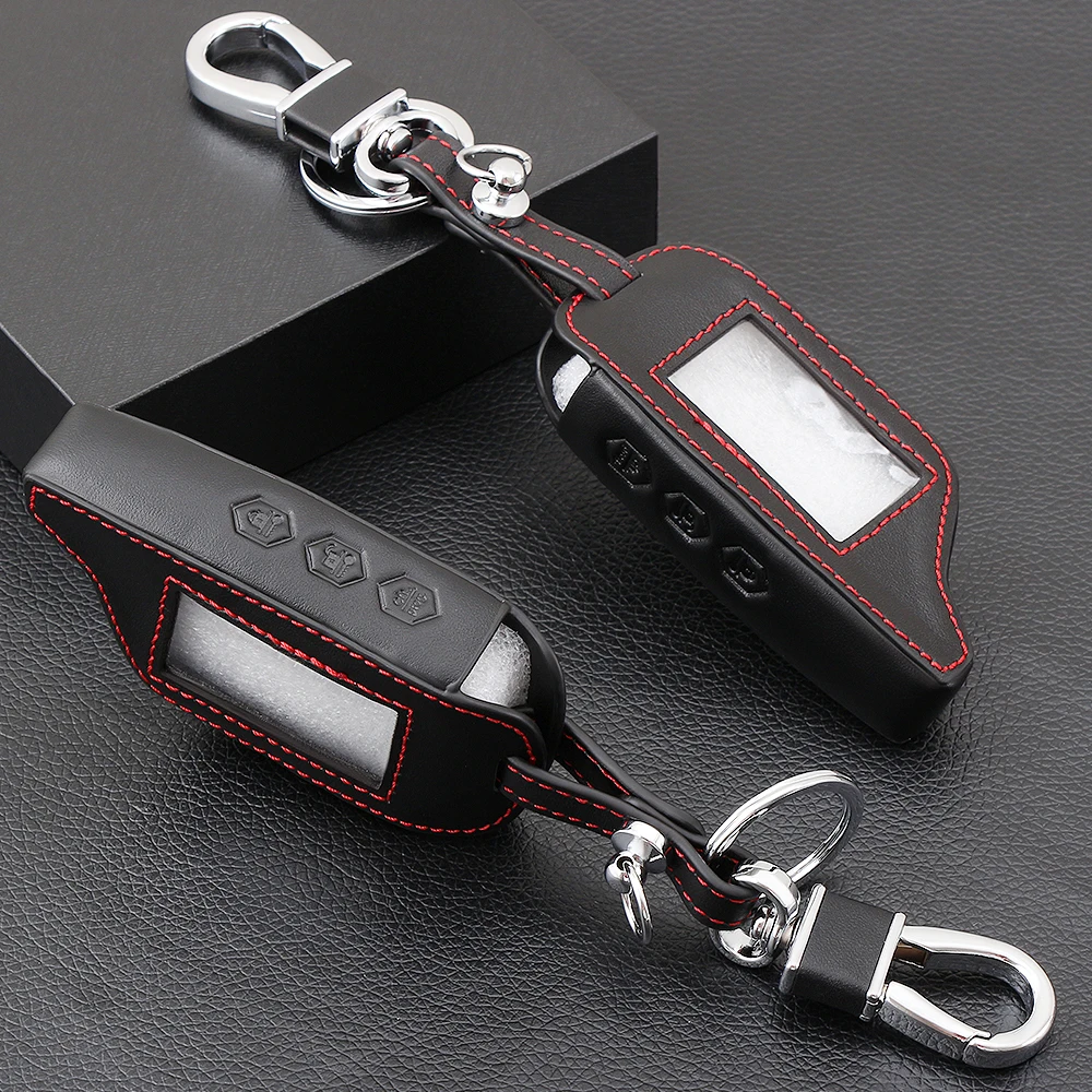 3 Buttons Leather Car-Styling Key Cover Case For Starline B9 B6 A91 A61 Twage Two Way Car Alarm System keychain | Автомобили и