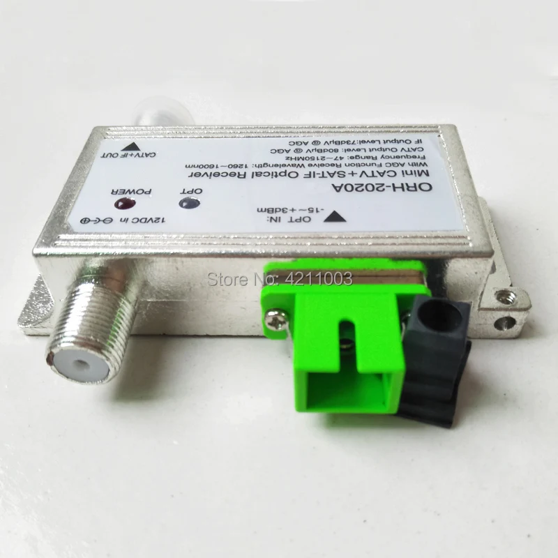 FTTH optical receiver ORH-2020A with AGC 1260-1660nm 47-2150MHz MINI CATV + SAT-IF Optical receiver apc surge protector