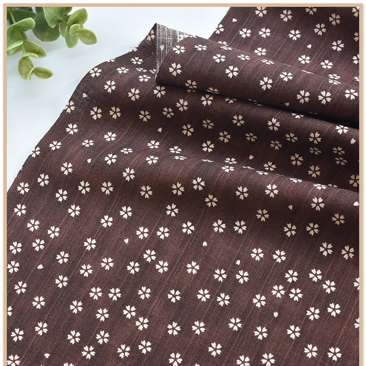 

50*110 см из чистого хлопка, Плотная хлопковая плавающая коричневая сакурская ткань, одежда, юбка, детская одежда, рубашка, ткань ручной работы ...