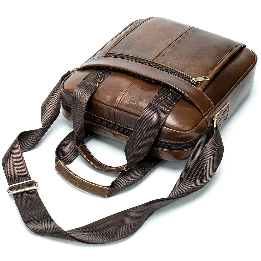 

Портфель мужской из воловьей кожи, винтажный деловой портативный чемодан для ноутбука, офисный мессенджер