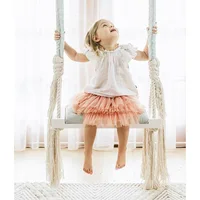 Baby Swing Chair Hanging Swings Set Children Toy Rocking Solid Wood Seat with Cushion Safety Baby Indoor Baby Room Decor DQQ001