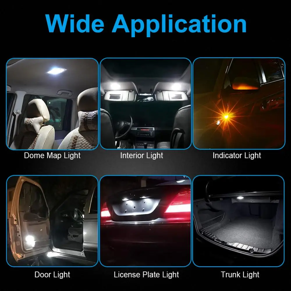 Светодиодный боковая лампа NAO T10 W5W 5W5 светильник для салона автомобиля 3030 SMD чип WY5W