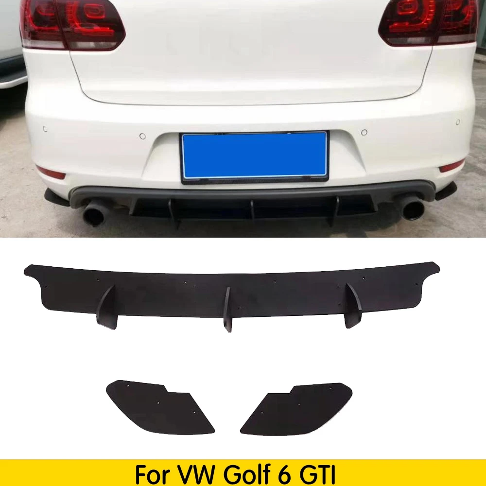 Для Volkswagen VW Golf 6 VII MK6 GTI R20 плавники Акула Стиль ABS диффузор губа на задний бампер