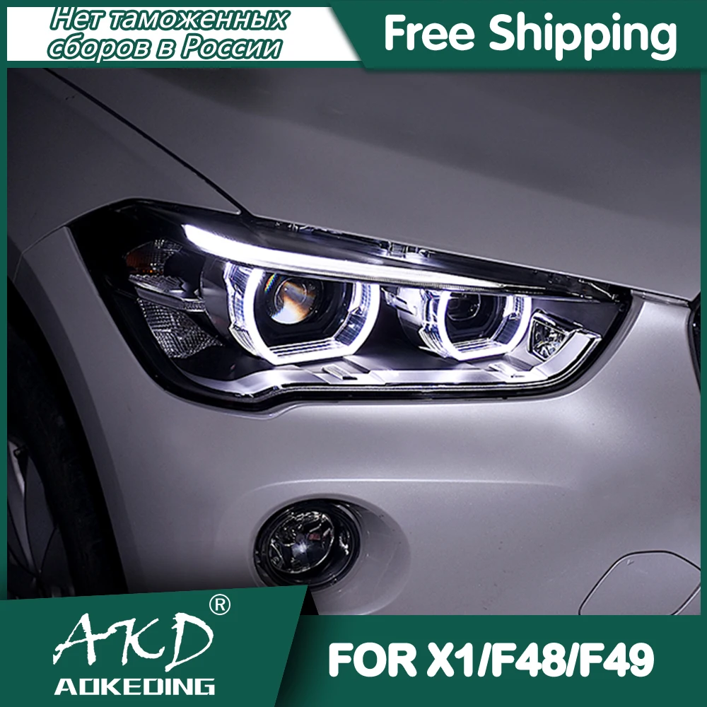 

For BMW X1 F48 F49 Headlights 2016-2019 DRL Day Running Light LED Bi Xenon Bulb Fog Light Car Accessory X1 F48 F49 Head Lamp