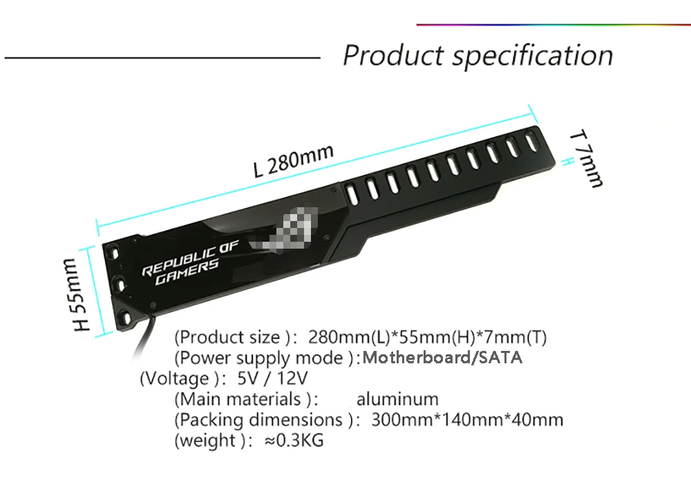 Универсальная подсветка для видеокарты RGB AURA GPU защита от изгиба рамка ПК MSI GIGABYTE