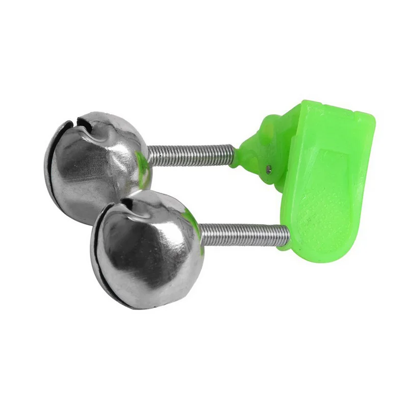 5pcs/Lot Bite Alarms Fishing Rod Bells Tackle Accessory Rod Clamp Tip Clip Metal Bells Ring Green ABS Plastic Outdoor Tools