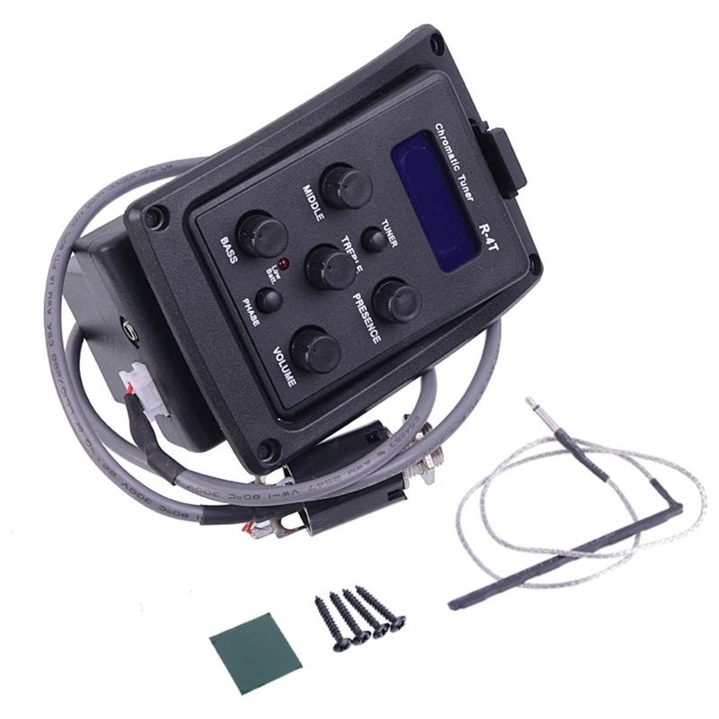 

EQ-4T 4 Band Acoustic Guitar Preamp EQ Equalizer EQ Pickup with Tuner
