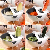 household multifunctional vegetable cutter potato chip radish grater peeler slicer drain basket washing baket kitchen tools