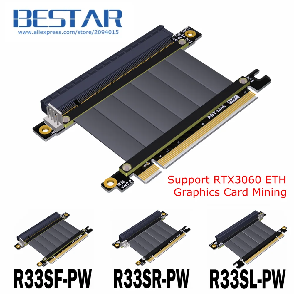 PCI-E X16 до 16X 3,0 Переходник штекер-гнездо RTX3060 графическая карта x99 сервер ETH мультикарта ethernet кабель-удлинитель для майнинга