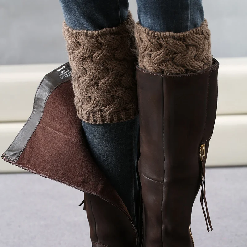 Гетры Рождественские женские короткие толстые акриловые вязаные сапоги манжеты