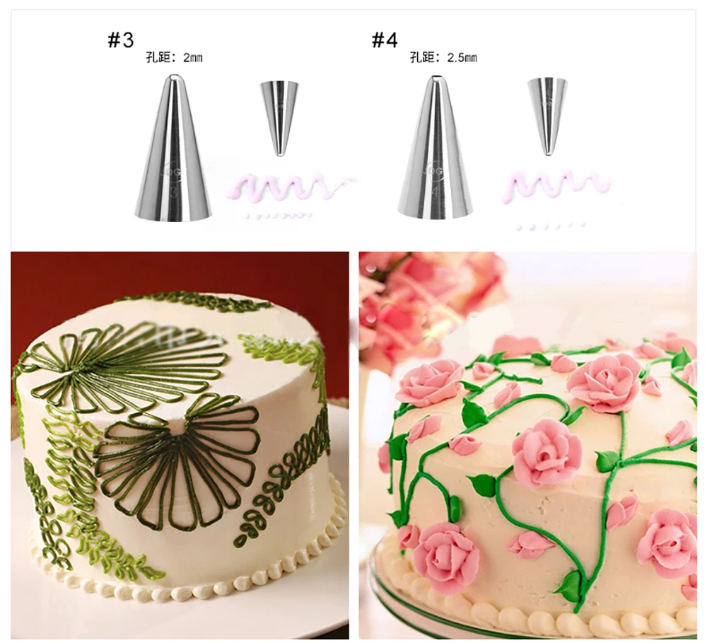 Round Cake Cream Decoration Tip Stainless Steel Piping Icing Nozzle Pastry Baking Tools Accessories | Дом и сад