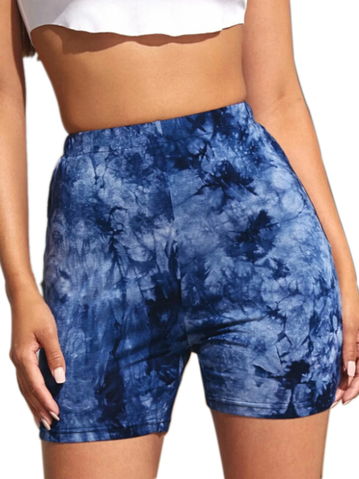 Шорты женские летние с завышенной талией повседневные спортивные принтом