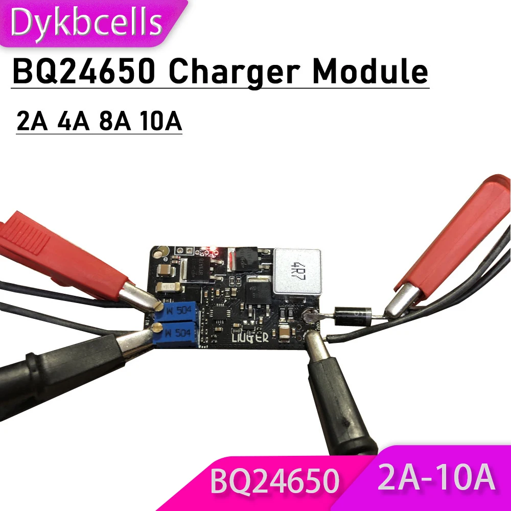 

Dykbcells BQ24650 2A 4A 8A 10A lithium battery charger module Solar MPPT Buck lead-acid LiFePO4 Li-ion Charging 5V 12V 15V 24V