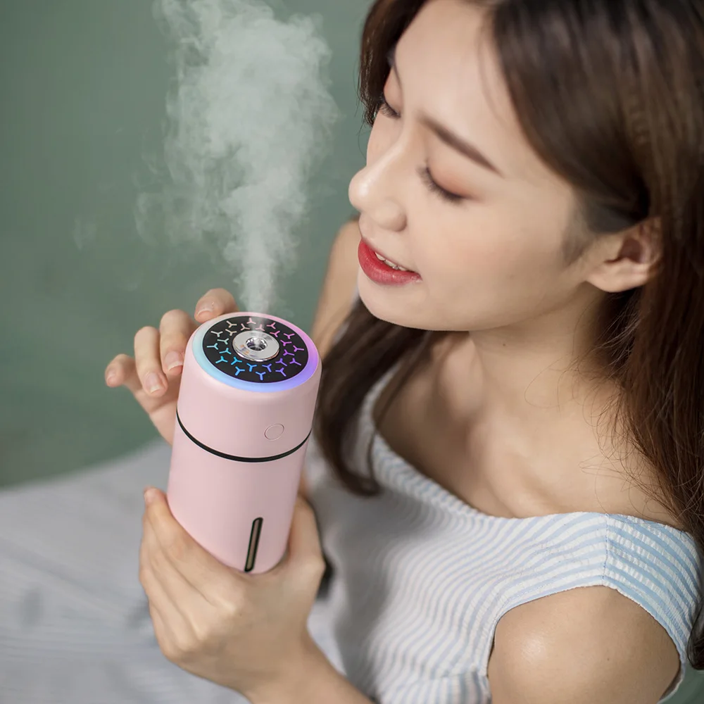 

320ml Aurora Wireless Humidifier For Home Ultrasonic Car Mist Maker with Battery Colorful Night Lamps Mini Office Air Purifier