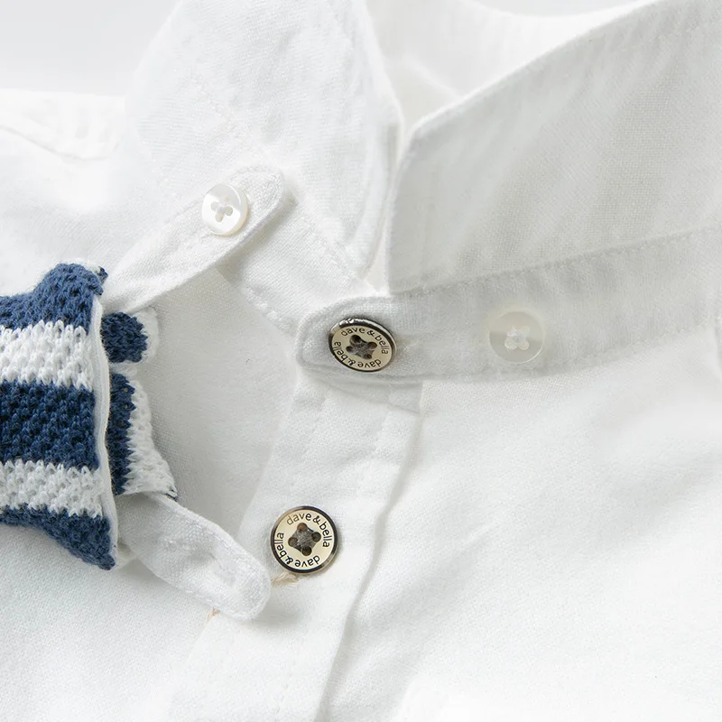 DBX12612 dave bella рубашка с принтом для маленьких мальчиков весенние топы малышей