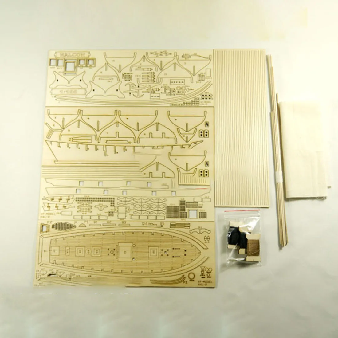 

1/100 40 x 30 x 15cm Halko Assembly Model Kits DIY Wooden Sailing Boat Model Collectible Toy Gifts 2020 - Brass Enhanced Version