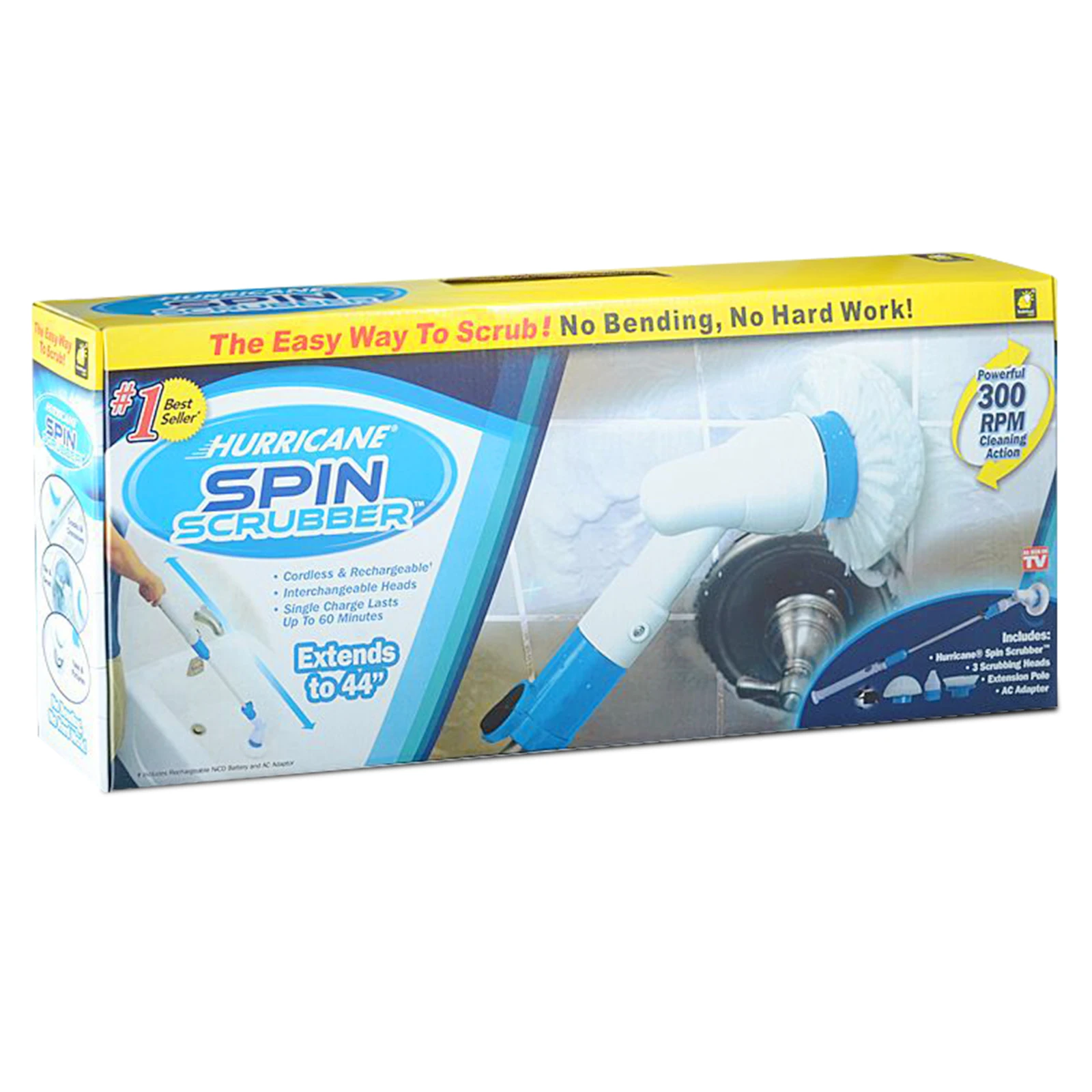 

Electric Spin Scrubber, Cleaning Brush with 3 Brush Heads, Extension Handle