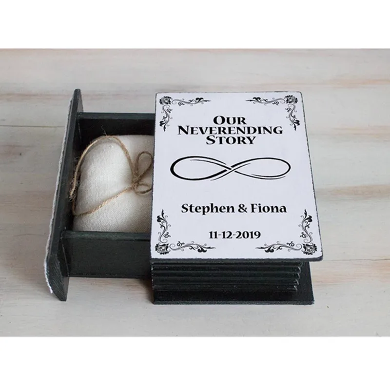 Уникальная шкатулка для колец с гравировкой под заказ ювелирных изделий коробка