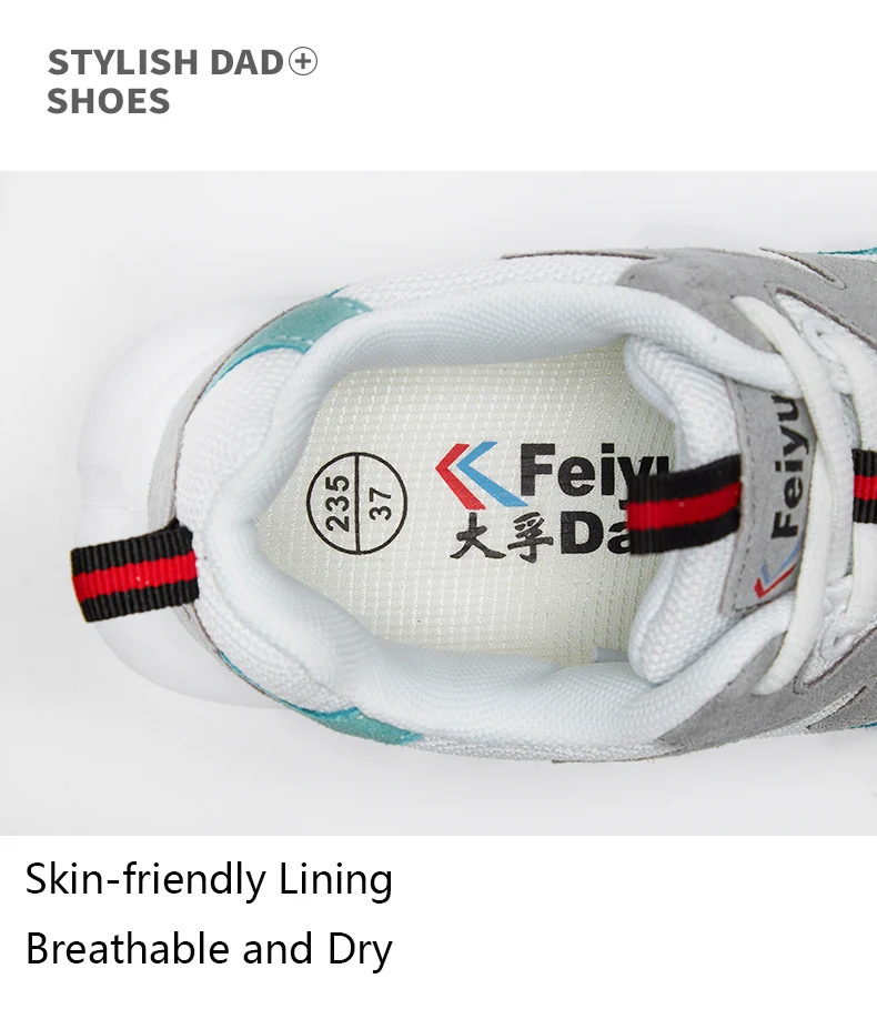 Feiyue7001 Casual Shoes Vulcanized Dad Sneakers Women Shoes Lace-up Platform Comfortable Breathable Non-slip Shoes Free Shipping