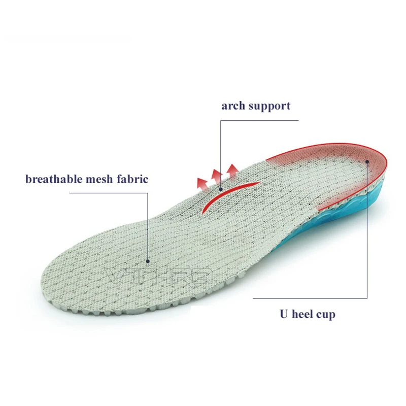EVA Spring Silicone Sole Insole Flat Feet Orthotic Insoles Arch Support Orthopedic Inserts Plantar Fasciitis Feet Pain Foot Care