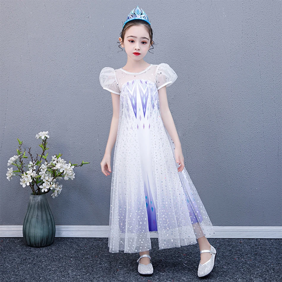 2020 New Ana Elza Dress Snow Queen Cosplay Costume Kids Dresses For Girls Party Princess Fancy Children Clothes | Детская одежда и