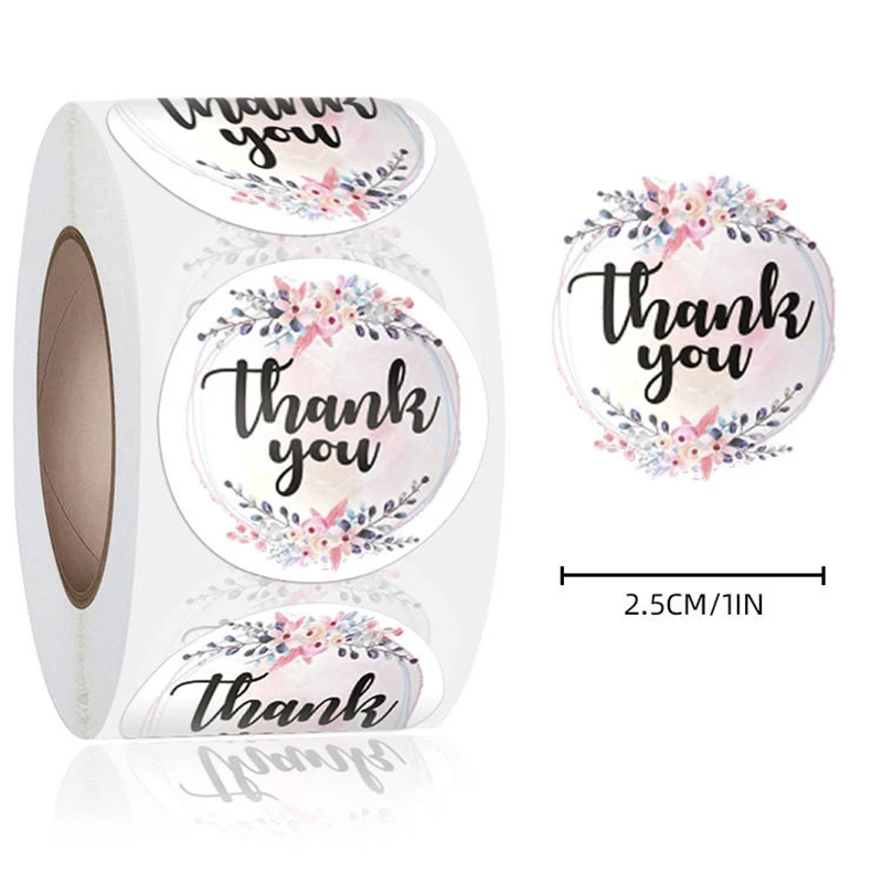 

500 шт., круглые наклейки для скрапбукинга, «спасибо»