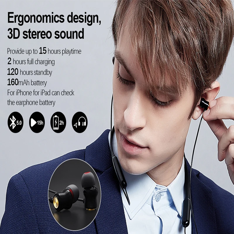 NILLKIN True Wireless Bluetooth наушники Легкие с шейным ободом Металлические магнитные