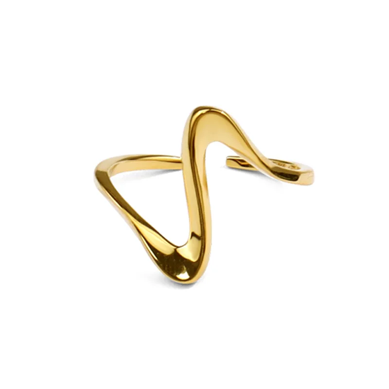 

925 Silver French Brick Restoring Ancient Ways Women Ring Golden Simple Fashion Opening Ring Female Hyperbole Jewelry