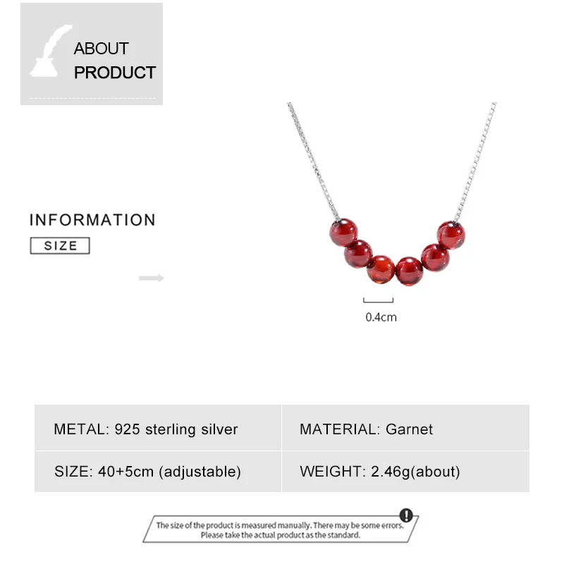 Изысканные кристальные ожерелья с красными гранатами на серебряной цепочке 925 пробы в ящике для женщин на вечеринки и романтические случаи.
