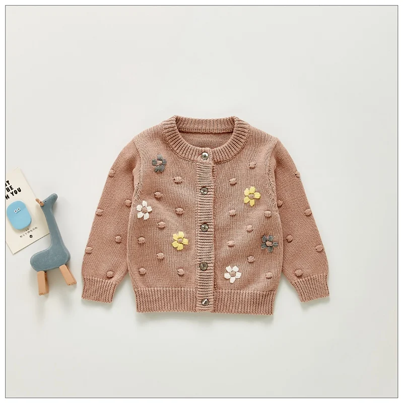 

Kids Sweaters Girls Baby Warm Full Sleeve Winter Autumn Baby Tops Knitted Baby Flower Cartton Cardigan 0-24 Months Kids Clothes
