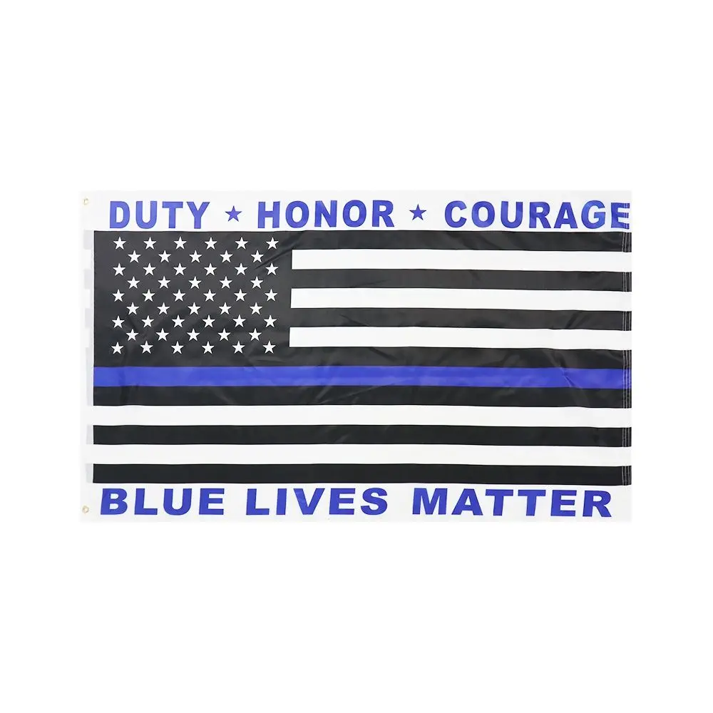 

FLAGICTS 3x5 Ft Police Blue Lives Matter Flag Duty Honor Courage Banner